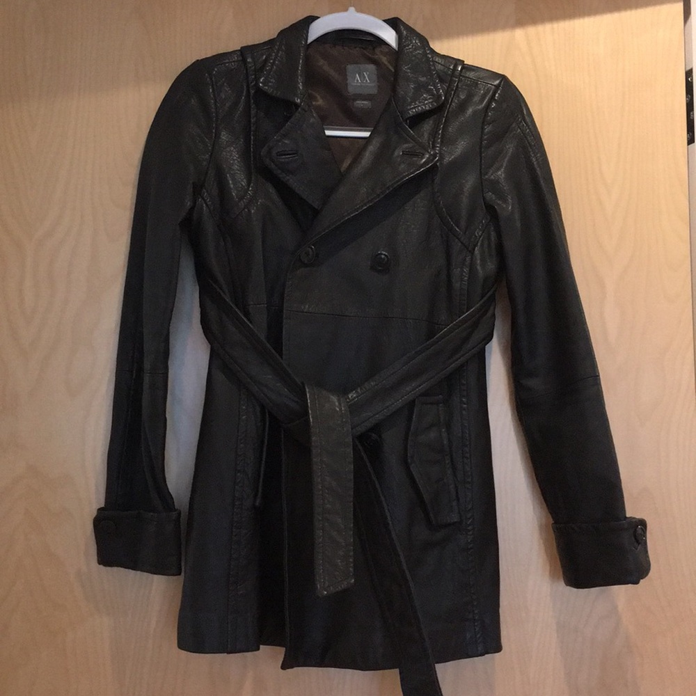Armani Exchange woman small 100% leather coat.